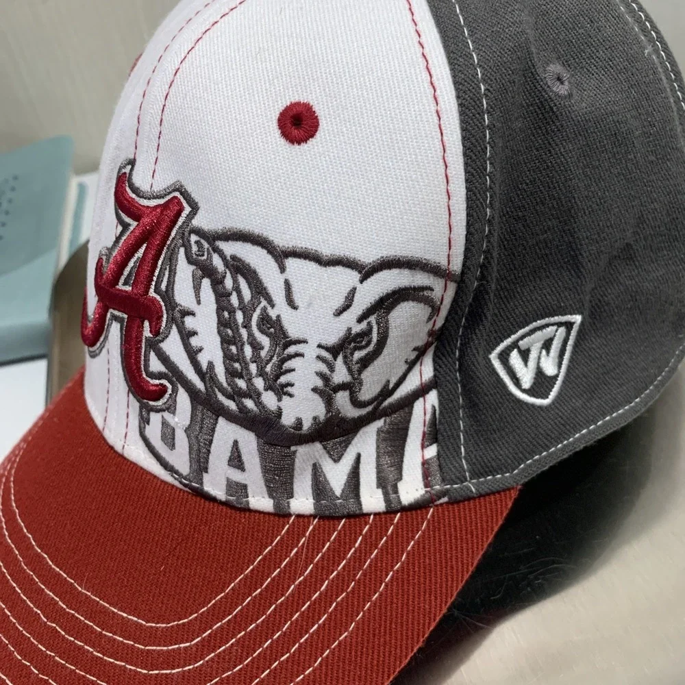 Vtg Rare‎ Top Of The World Alabama Crimson Tide Elephant Logo cap Gray Flex Fit